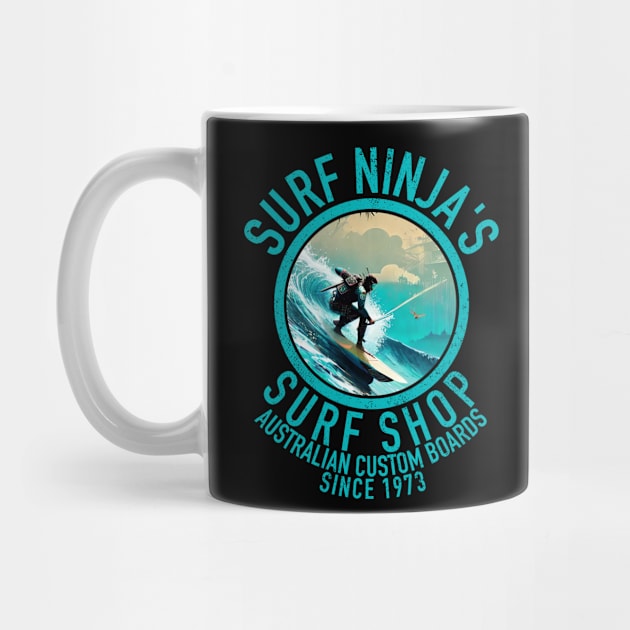 Surf Ninjas Australian Surf Shop Summer Beach Surfing by Tezatoons